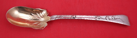 Salad Serving Spoon GW  w/ applied leaves & beetle  10 1/2